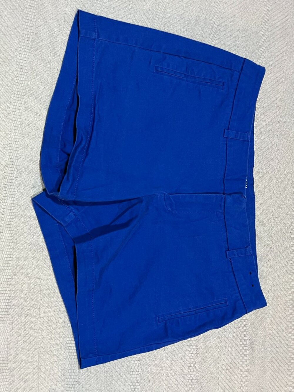 ANA a.n.a. Royal Blue Flat Front Cotton Mid Rise Shorts Womens Size 12 Petite